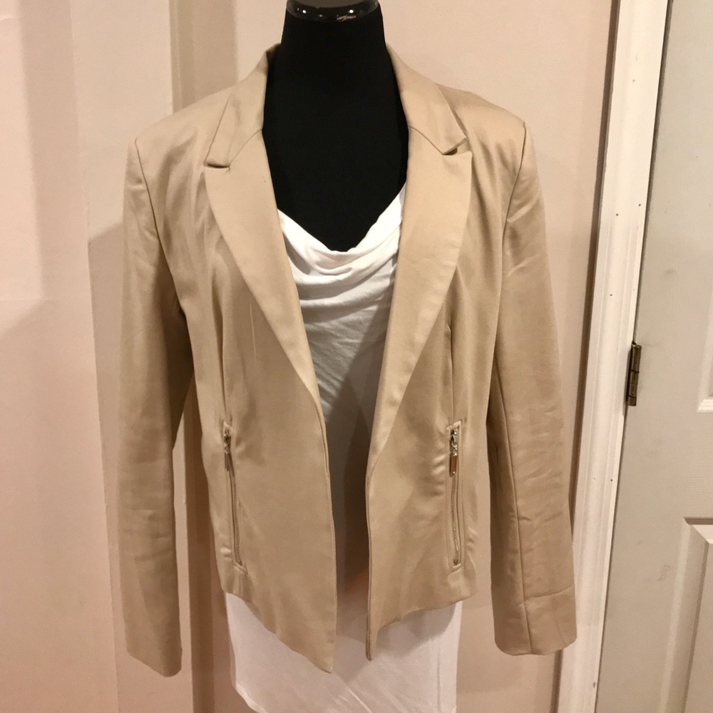 Grace Elements tan cotton open jacket